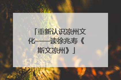 重新认识凉州文化——读徐兆寿《斯文凉州》
