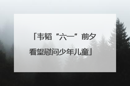 韦韬“六一”前夕看望慰问少年儿童