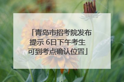 青岛市招考院发布提示 6日下午考生可到考点确认位置