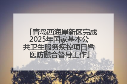 青岛西海岸新区完成2025年国家基本公共卫生服务疾控项目暨医防融合督导工作