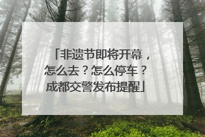 非遗节即将开幕，怎么去？怎么停车？成都交警发布提醒