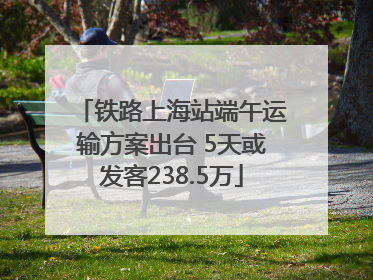 铁路上海站端午运输方案出台 5天或发客238.5万