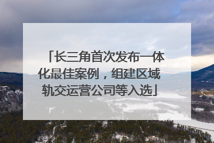 长三角首次发布一体化最佳案例，组建区域轨交运营公司等入选