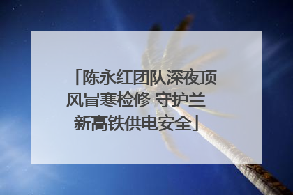 陈永红团队深夜顶风冒寒检修 守护兰新高铁供电安全