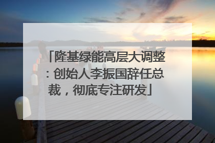 隆基绿能高层大调整：创始人李振国辞任总裁，彻底专注研发