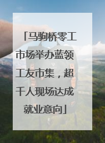 马驹桥零工市场举办蓝领工友市集，超千人现场达成就业意向