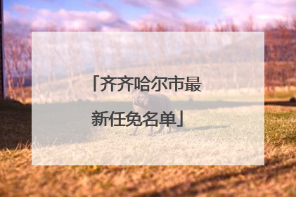 齐齐哈尔市最新任免名单
