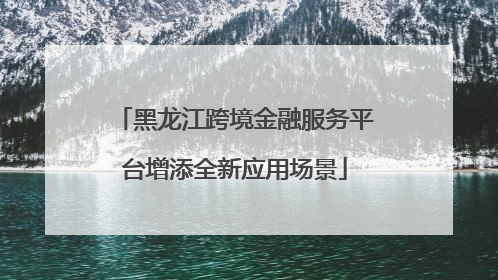 黑龙江跨境金融服务平台增添全新应用场景