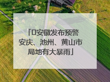 ﻿安徽发布预警 安庆、池州、黄山市局地有大暴雨