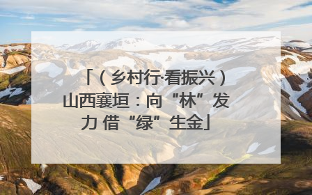 （乡村行·看振兴）山西襄垣：向“林”发力 借“绿”生金