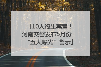 10人终生禁驾！河南交警发布5月份“五大曝光”警示