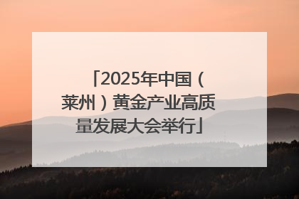 2025年中国（莱州）黄金产业高质量发展大会举行