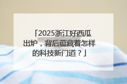 2025浙江好西瓜出炉，背后蕴藏着怎样的科技新门道？