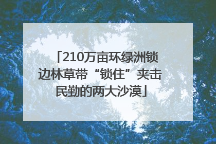 210万亩环绿洲锁边林草带“锁住”夹击民勤的两大沙漠