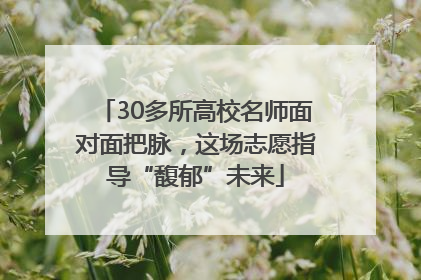 30多所高校名师面对面把脉，这场志愿指导“馥郁”未来