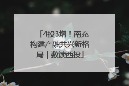 4投3增！南充构建产融共兴新格局｜数读西投