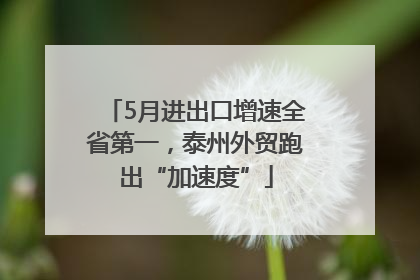5月进出口增速全省第一，泰州外贸跑出“加速度”