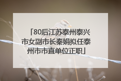 80后江苏泰州泰兴市女副市长秦娟拟任泰州市市直单位正职