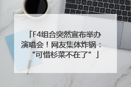 F4组合突然宣布举办演唱会！网友集体炸锅：“可惜杉菜不在了”